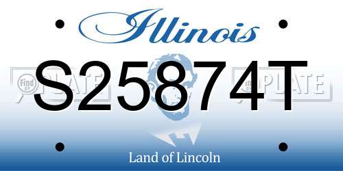 S25874T Illinois License Plate
