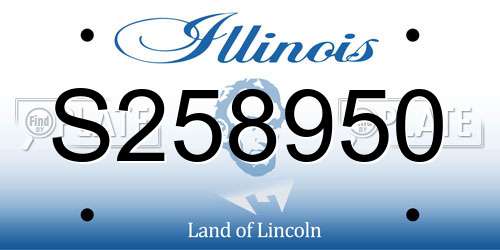 S258950 Illinois License Plate