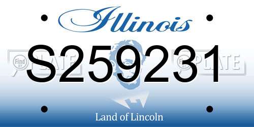 S259231 Illinois License Plate