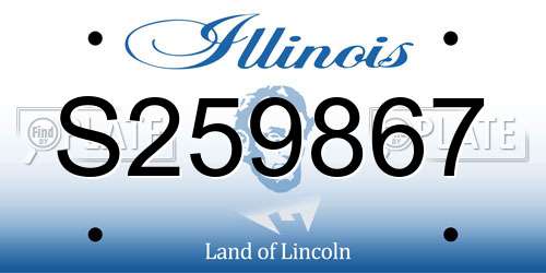 S259867 Illinois License Plate