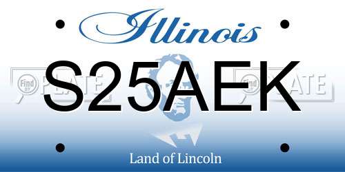 S25AEK Illinois License Plate