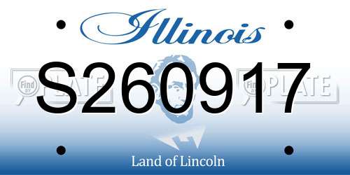 S260917 Illinois License Plate