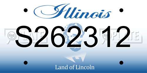 S262312 Illinois License Plate