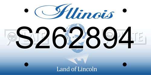 S262894 Illinois License Plate