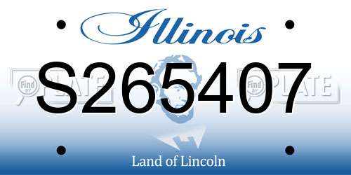 S265407 Illinois License Plate