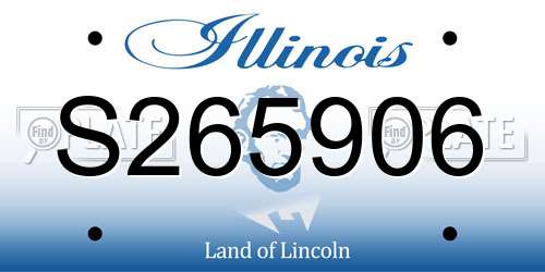 S265906 Illinois License Plate