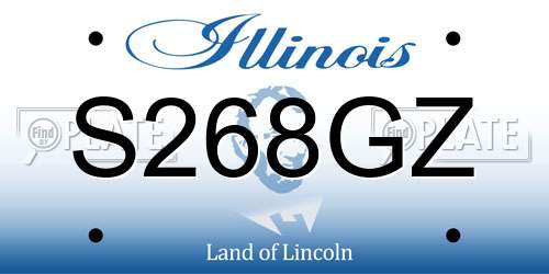 S268GZ Illinois License Plate