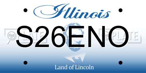 S26ENO Illinois License Plate