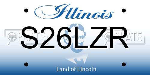 S26LZR Illinois License Plate