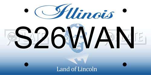 S26WAN Illinois License Plate