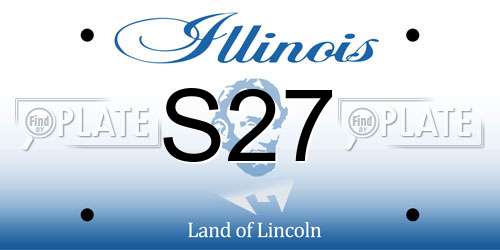 S27 Illinois License Plate
