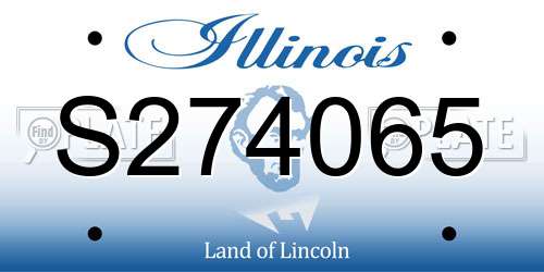 S274065 Illinois License Plate
