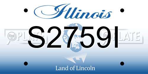 S2759I Illinois License Plate