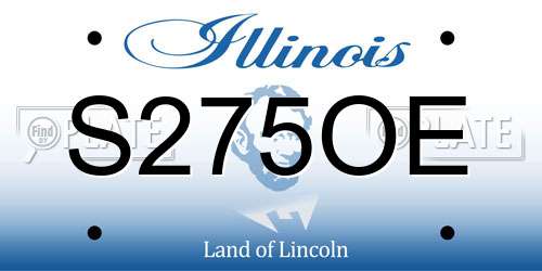 S275OE Illinois License Plate