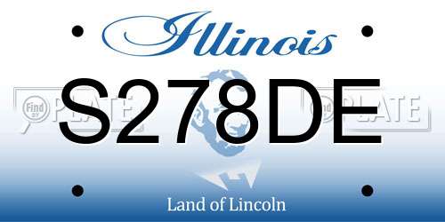 S278DE Illinois License Plate