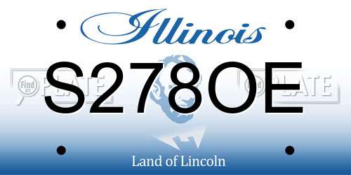 S278OE Illinois License Plate