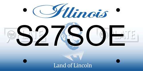 S27SOE Illinois License Plate