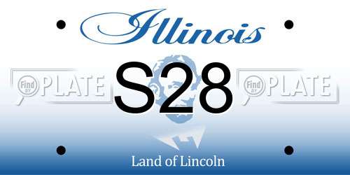 S28 Illinois License Plate