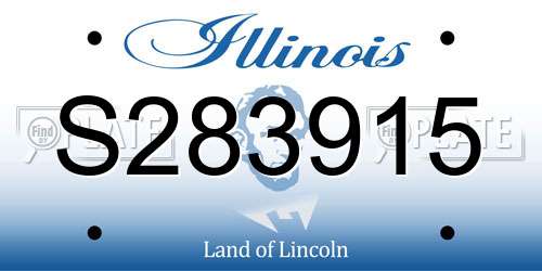S283915 Illinois License Plate