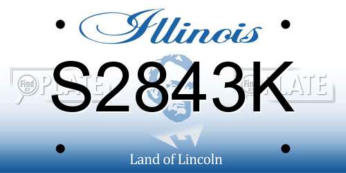 S2843K Illinois License Plate