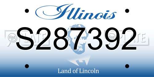 S287392 Illinois License Plate