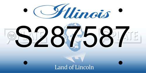 S287587 Illinois License Plate