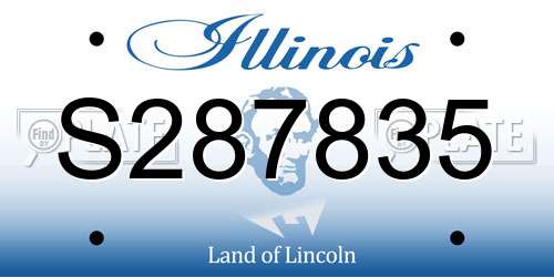 S287835 Illinois License Plate