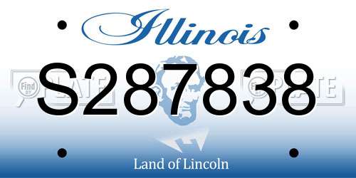S287838 Illinois License Plate