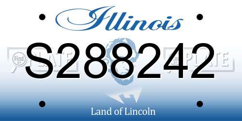 S288242 Illinois License Plate