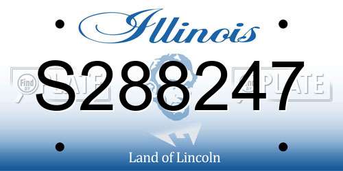 S288247 Illinois License Plate