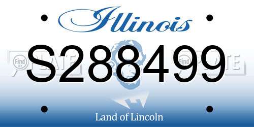 S288499 Illinois License Plate