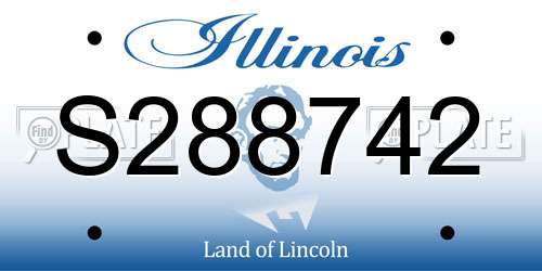 S288742 Illinois License Plate