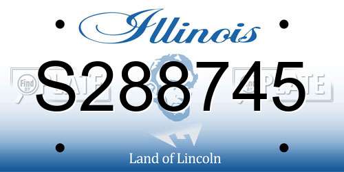 S288745 Illinois License Plate