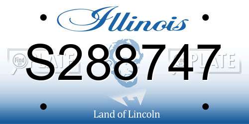 S288747 Illinois License Plate
