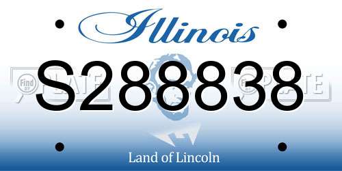 S288838 Illinois License Plate