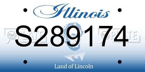 S289174 Illinois License Plate