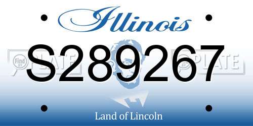 S289267 Illinois License Plate