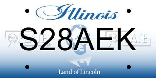 S28AEK Illinois License Plate