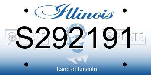 S292191 Illinois License Plate
