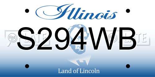S294WB Illinois License Plate