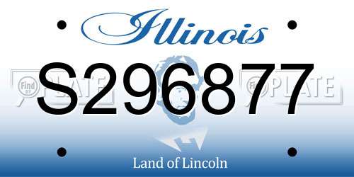 S296877 Illinois License Plate