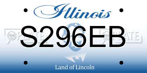 S296EB Illinois License Plate