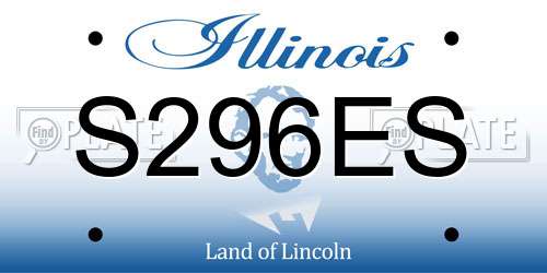 S296ES Illinois License Plate