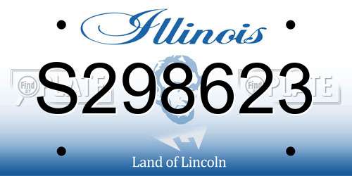 S298623 Illinois License Plate