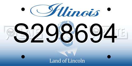 S298694 Illinois License Plate