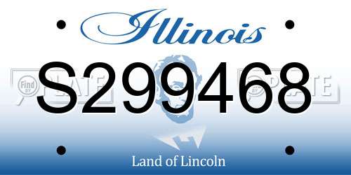 S299468 Illinois License Plate