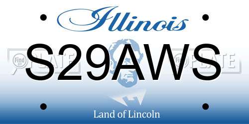 S29AWS Illinois License Plate