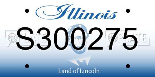 S300275 Illinois License Plate