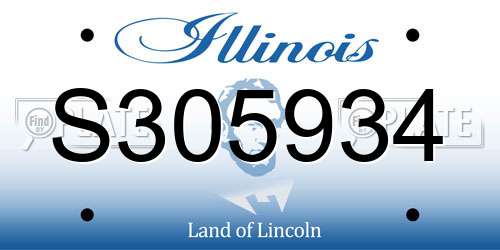 S305934 Illinois License Plate