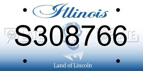 S308766 Illinois License Plate